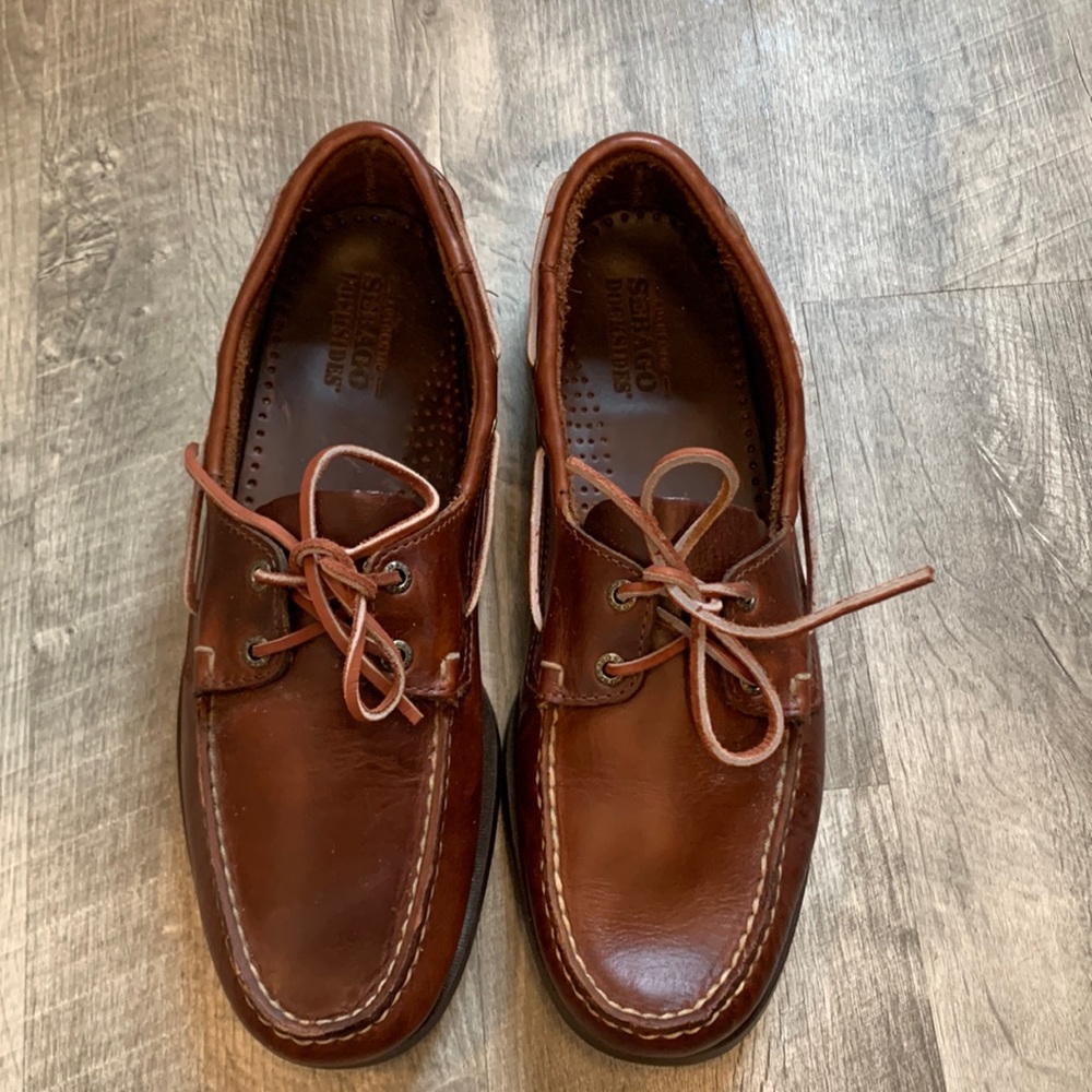 Men’s Sebago Brown Cognac Moccasin Boat Shoe US 12
